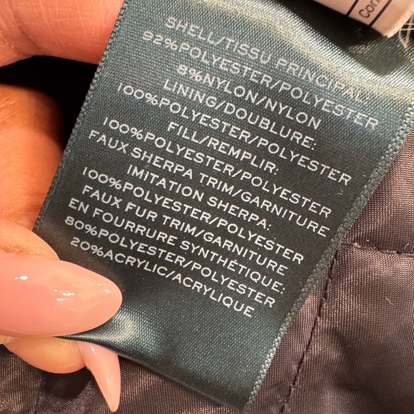 🔵 Ralph Lauren Women's Black Faux fur hood Jacket Parka Size Small - Picture 10 of 11